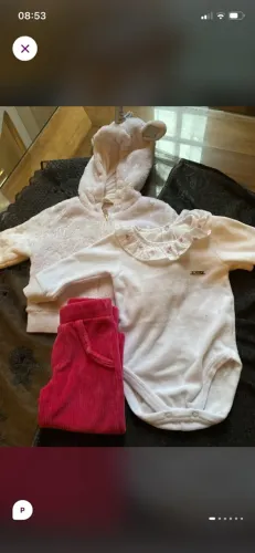 Kit com 3 peças roupa bebê menina