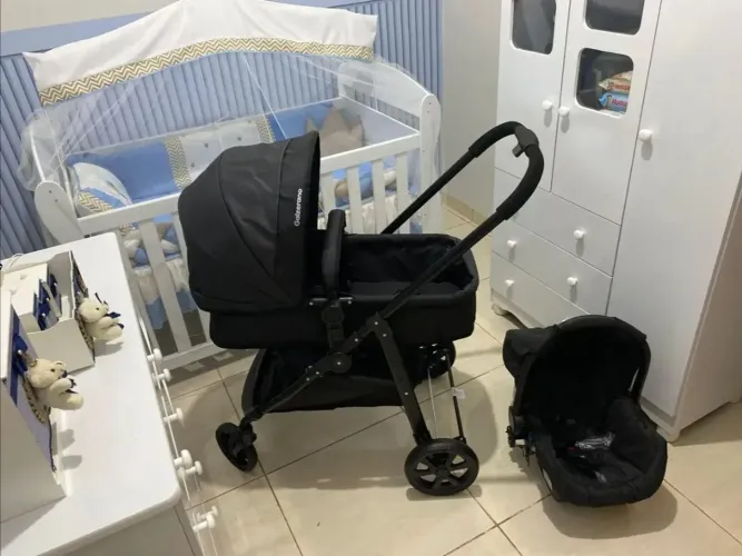 Carrinho de bebê reclinável (Galzerano) top de linha