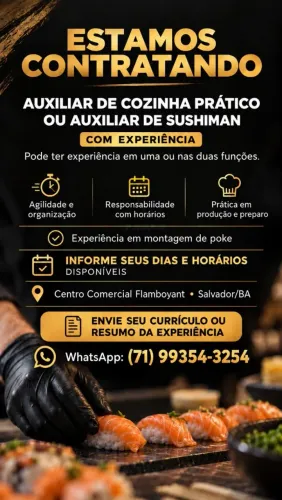 Vaga: AUXILIAR DE COZINHA PRÁTICO