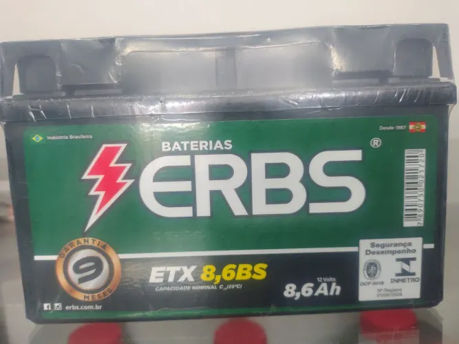 Bateria Moto 8,6 Amperes - ERBS 9 meses de garantia 