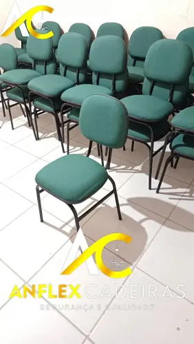 Cadeira secretaria fixa para igrejas, escritórios, escolas