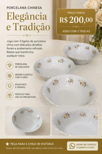 Tigela de porcelana Chinesa