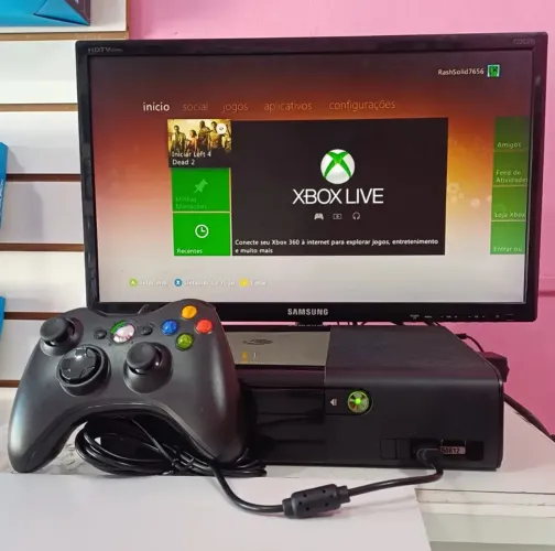 Xbox 360 seminovo - GARANTIA - Fonte, controle e HD com 50 jogos