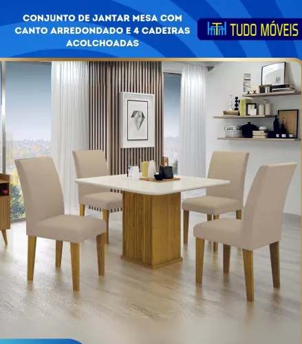 CONJUNTO DE JANTAR COM 4 CADEIRAS