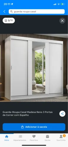 Guarda roupa semi novo 