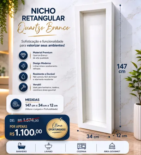 Nicho em Quartzo Branco