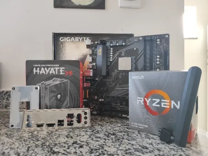 Kit Upgrade | Ryzen 5 3600 + B550M DS3H AC (Wi-Fi/BT) + Air Cooler Hayate X6 + Fans Brinde