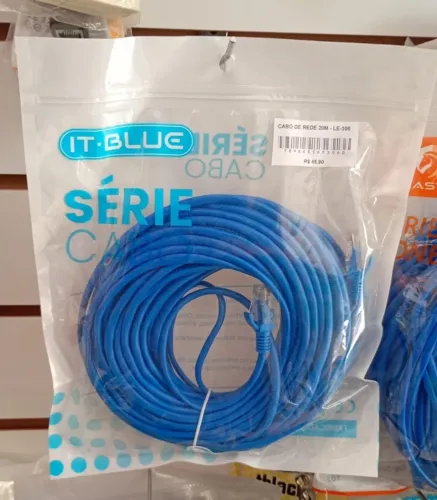 Cabo De Rede Internet Montado Crimpado RJ45 20 Metros - Novo