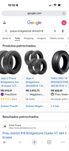 Jogo 4 pneus Bridgestone