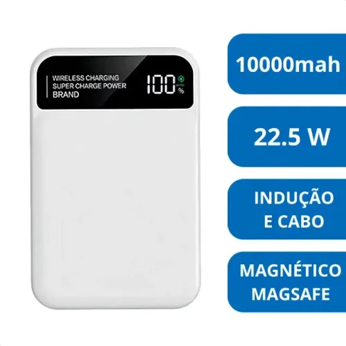 Carregador Portátil A'GOLD BTE-60A 10000mAh Magnético Sem Fio 22.5W USB-C Novo Loja Coimbr