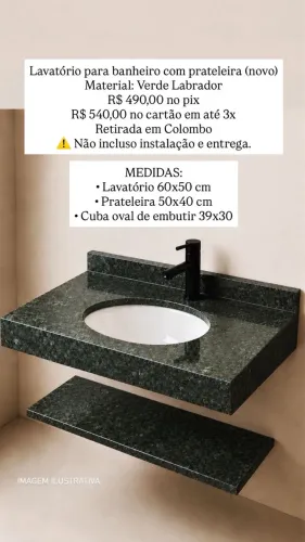 Lavatório para banheiro com prateleira 