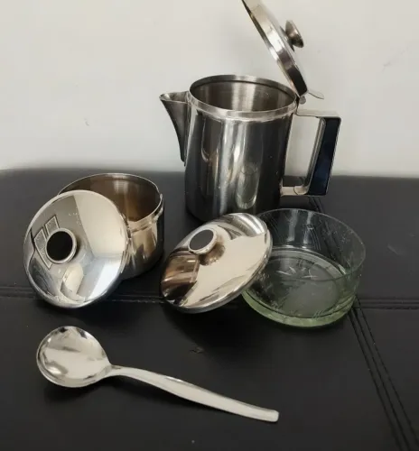 Conjunto para Café vintage em Aço Inox marca Wolff