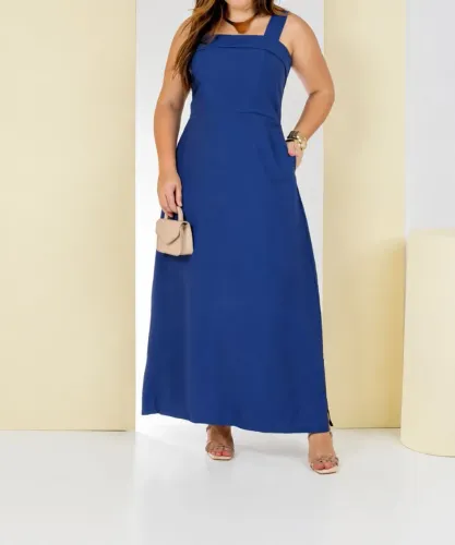 Vestido Longo Azul Marinho