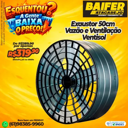 Exaustor 50cm Vazão e Ventilação Ventisol