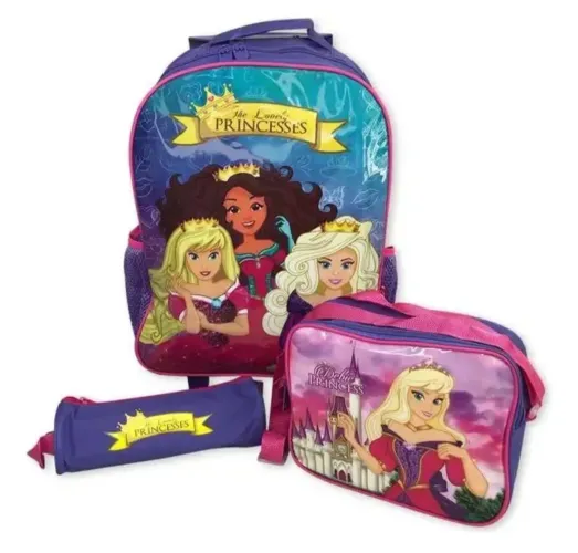 Mochila com rodinha 3 peças Princesa