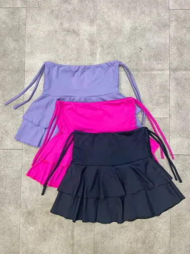 Saia Mini Babado Preta