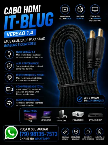 Cabo HDMI 1.8 metros