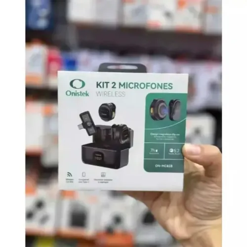 Kit 2 Microfone Lapela Sem Fio Botão Profissional Usb C Novo PASSO CARTÃO E DIVIDO