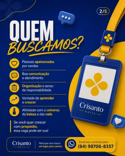 VAGAS DE EMPREGO PARA ZONA NORTE BUSCAMOS VENDEDOR E LÍDER DE LOJA
