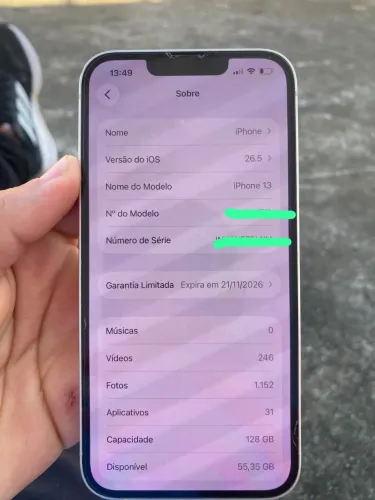 iPhone 13 128GB Branco - Impecável!