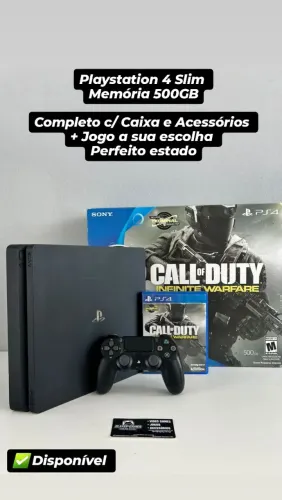 Playstation 4 Slim Com Caixa! (Aceito Cartão)
