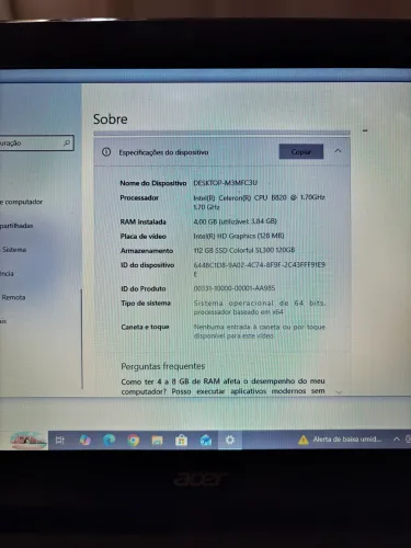 Notebook Acer Aspire E1 Usado