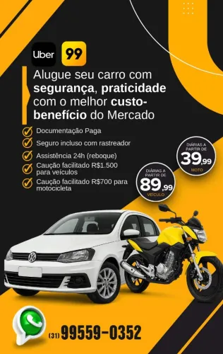 Locacao veiculos uber e 99