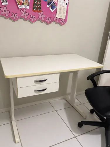 Escrivaninha Branca com 2 Gavetas