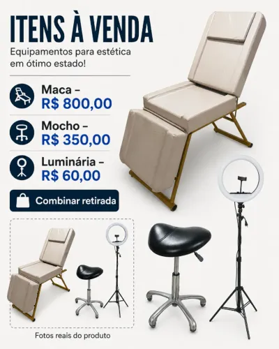 maca, mocho e luminaria estetica