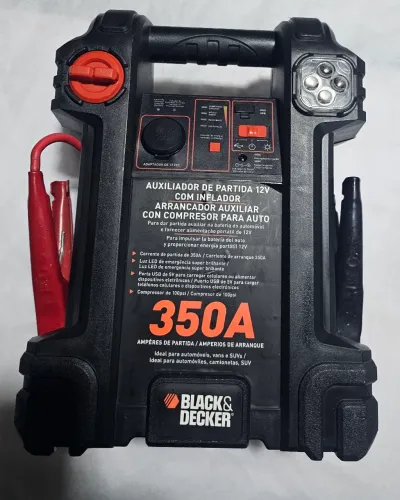 Auxiliar de bateria,  carregador celular, lanterna, calibrador de pneus 
