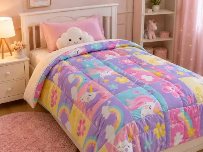 Coberdrom Infantil Gigante 195x215cm Dupla Face Sherpa Super Macio + Brinde