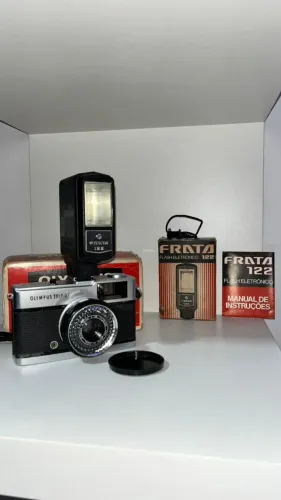 Olympus Trip 35 + flash Frata 122 FUNCIONANDO!