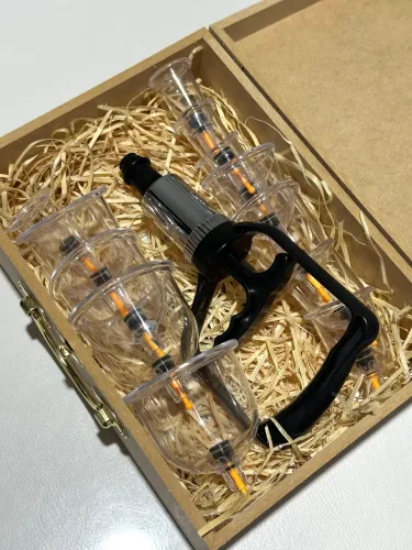 Kit 12 ventosas acrílicas + aplicador Estek novo (ventosaterapia)