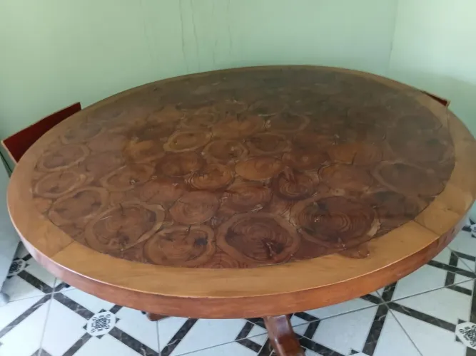 Mesa rústica , madeira , artesanal