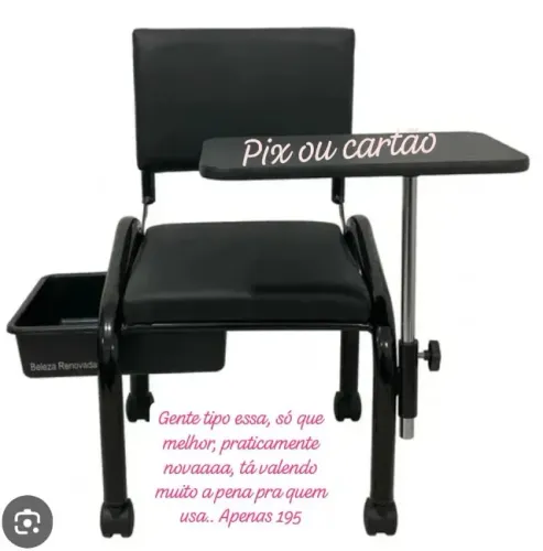 Cadeira para Manicure e Pedicure com Apoio e bandeja | Conservada $150