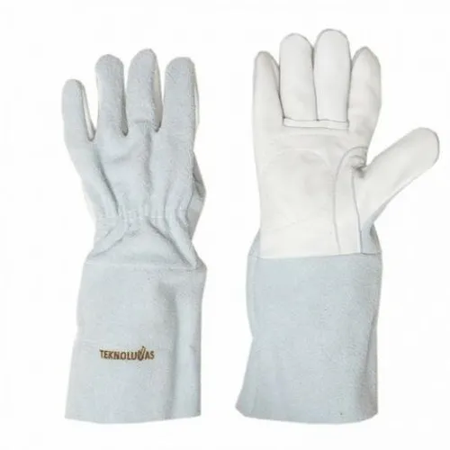 Luva de vaqueta mista P30cm Vaqueta na palma e raspa no dorso