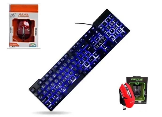 Kit game teclado iluminado + Mouse usb ou mouse sem fio