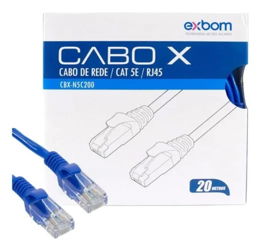 cabo de rede rj45 Cat5e Azul 20m