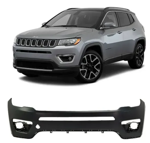 Parachoque Dianteiro Superior Jeep Compass 2017 à 2021 - Furo Farol Auxiliar - Shin Mei