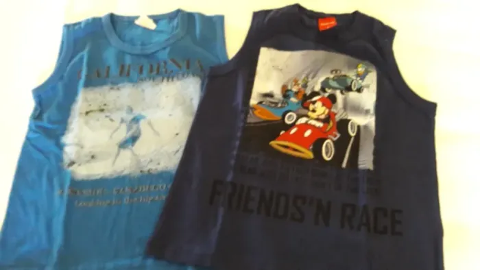 Kit 2 Camisetas Regatas Infantil - tamanho 6 - azul - seminovas ótimo estado