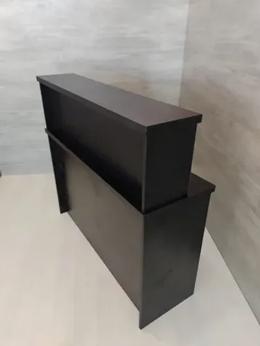 balcão de recepção reto simples preto 
