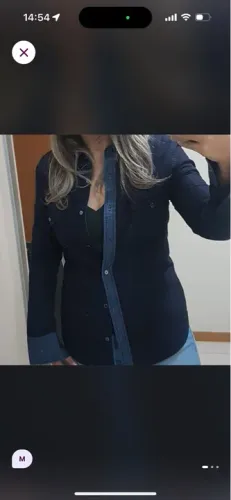 Camisa Jeans Feminina Azul, m oficcer