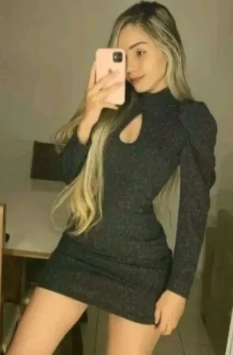 Vestido Preto Lurex em Gola Alta e Decote Tam M