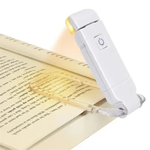 Mini luminária de leitura LED portátil carregamento USB brilho ajustável