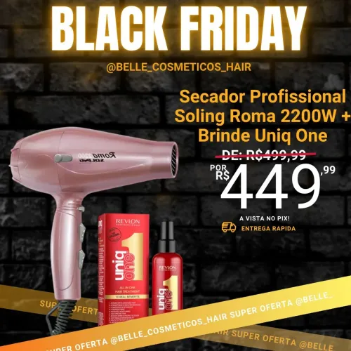 Secador de Cabelo Soling Roma 2200W + Brinde Uniq One