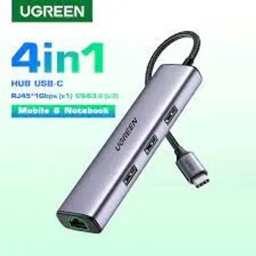 Ugreen 60600 Adaptador Ethernet Usb-c Com 3 Portas Usb 3.0