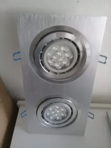 Spot Duplo Embutir Direcionavel 2x AR111 - Aluminio Escovado