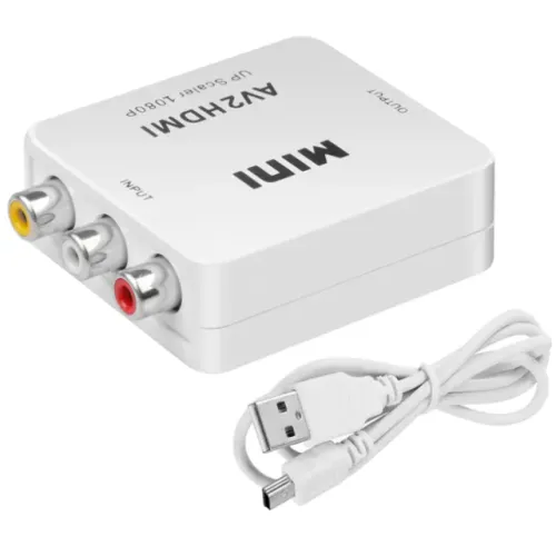 Adaptador Conversor Cabo de Áudio Vídeo Rca Av Para Hdmi UP Scaler Full HD 1080p