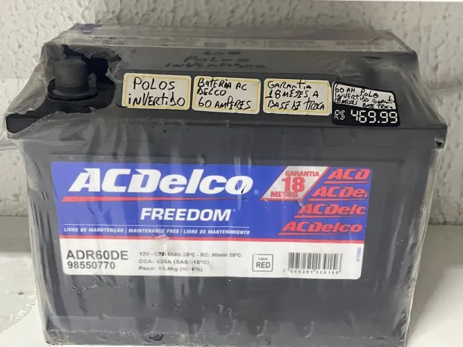 Bateria acdelco 60ah polo invertido garantia 18 meses 