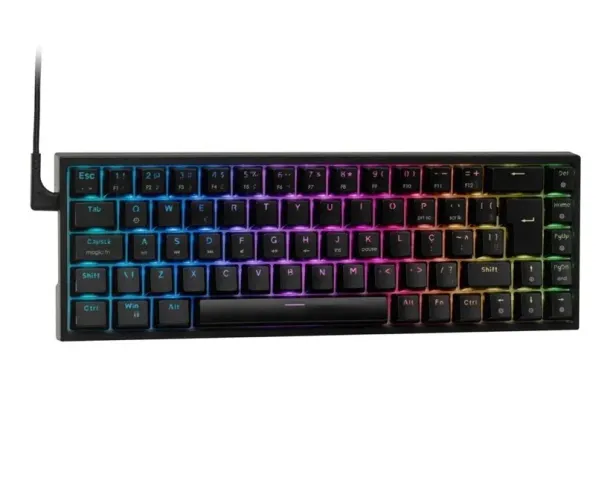 (163) Teclado Mecânico Gamer Husky HailStorm Seminovo, 65%, Switch Gateron Red, Preto